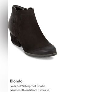 NWT Blondo valli 2.0 waterproof bootie in black nubuck, size 9